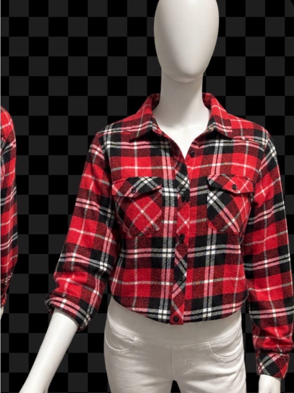 Ci Sono Red Black Plaid Flannel Shirt Women’s Large Button Down Long Sleeve